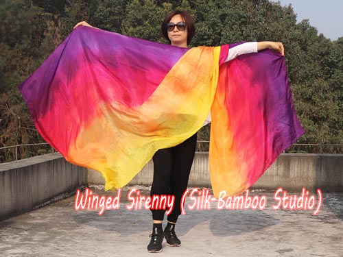 2.7m*1.1m tie-dye Glamour 5mm belly dance silk veil