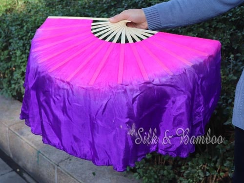 30cm bamboo+20cm silk pink-purple dance flutter - Click Image to Close