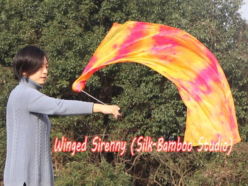 1pc 1.35M*0.6M Sakura 5mm silk dance veil poi - Click Image to Close