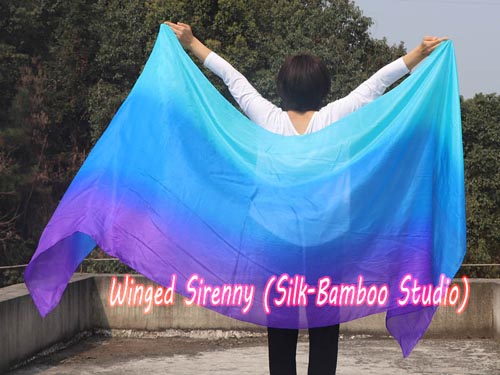 2.7m*1.1m Mystery 5mm silk belly dance silk veil - Click Image to Close