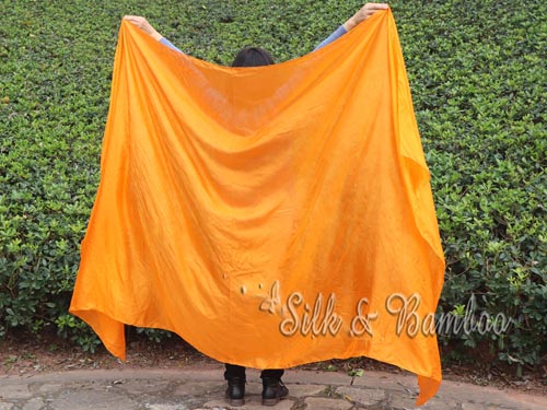 2.7m*1.4m orange 5mm belly dance silk veil - Click Image to Close