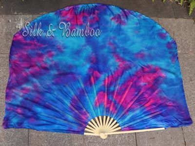 Mermaid Dream large silk flutter fan, 41" (105cm) - Click Image to Close