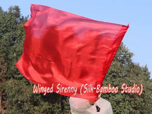 1 pc 81cm*64cm spinning flag poi for Worship and Praise, red - Click Image to Close