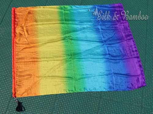 1 pc 81cm*64cm spinning flag poi for Worship&Praise, Rainbow