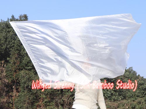 174cm*88cm spinning flag poi, white - Click Image to Close