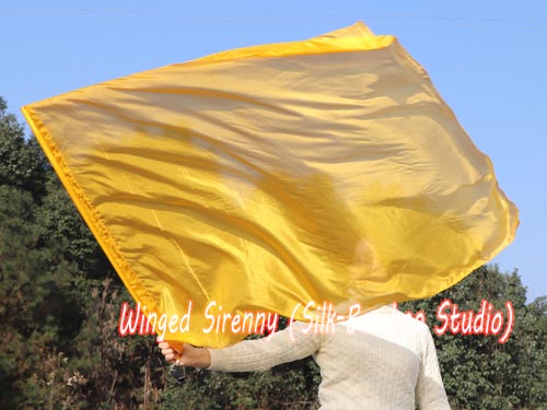 1 pc 129cm*88cm spinning flag poi, gold - Click Image to Close