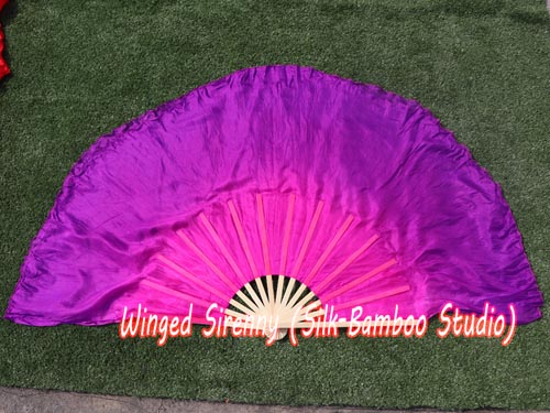 30cm bamboo+30cm silk pink-purple dance flutter