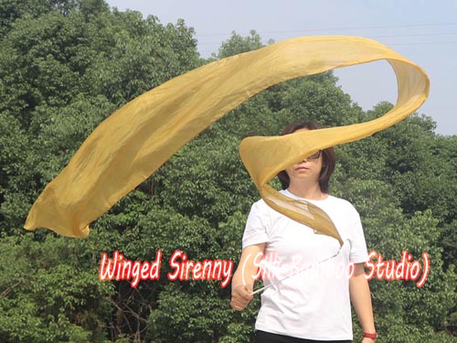 1pc 2.5m*30cm goldenrod silk dance streamer - Click Image to Close